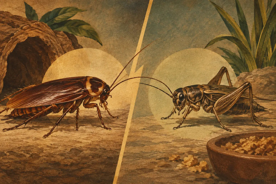 Roaches Versus Crickets: Which Feeder Wins?