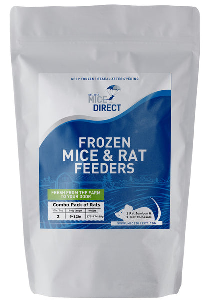 Combo Pack of Frozen Feeder Rat Jumbos & Colossals